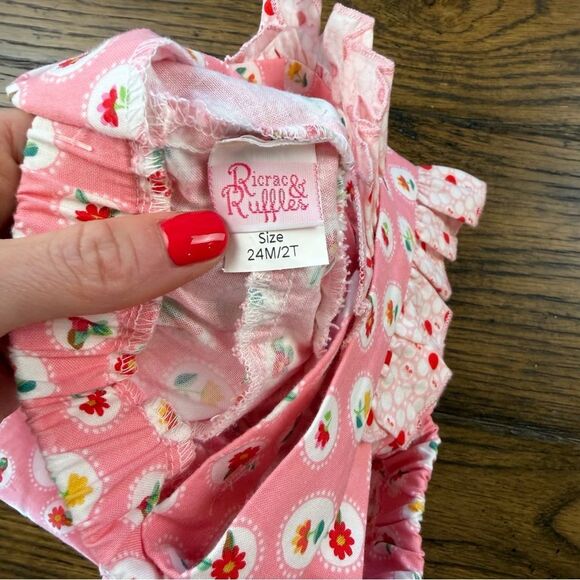 Ricrac and Ruffles Pink Bubble Romper New 2T - Picture 4 of 4